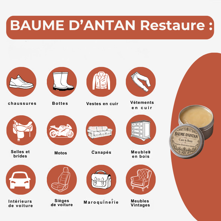 Baume réparateur pour cuir et bois